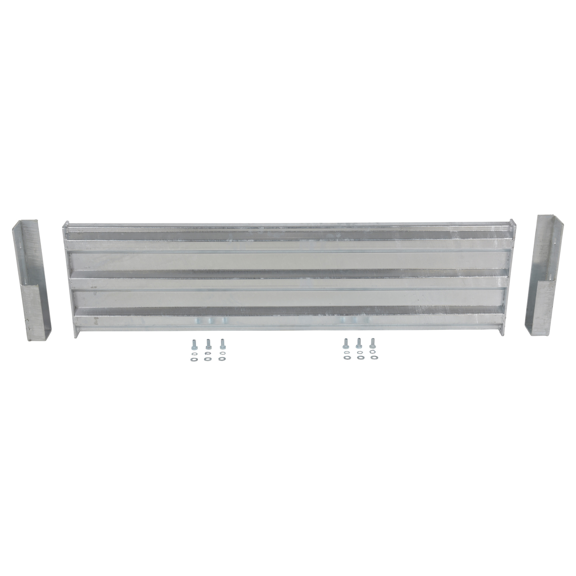 Vestil 3-Ribbed Drop-In Guard Rail - 53.875in. Length, Hot-Dipped Galvanized, Model# GR-F3R-DI-5-HDG